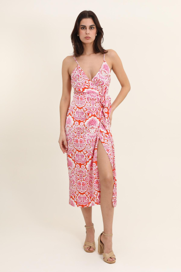 Wholesaler DAPHNEA - FLUID FLORAL DRESS