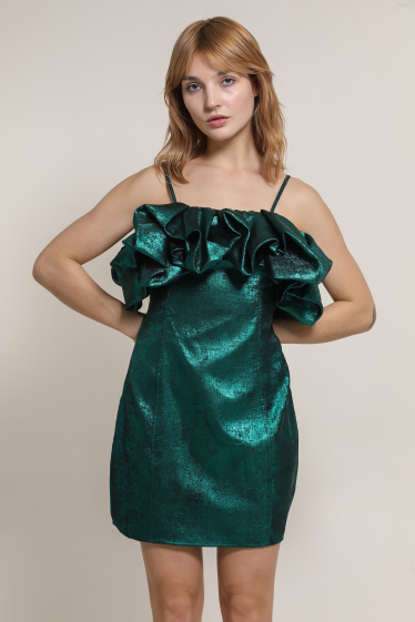 Wholesaler DAPHNEA - Frilly Metallic Dress