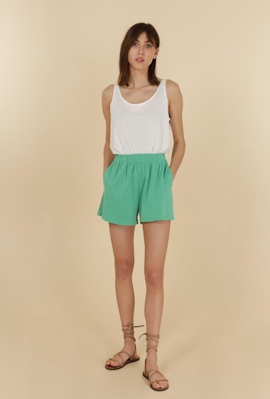 Wholesaler DAPHNEA - Cupro vertical cut-out shorts