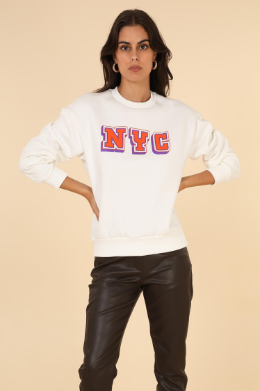 Grossiste DAPHNEA - Sweatshirt style college motif NYC