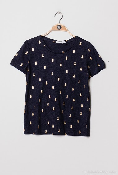 Grossiste DAPHNEA - T-shirt avec ananas imprimés