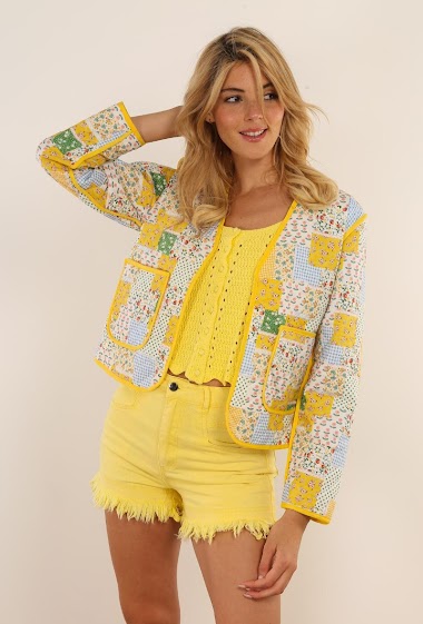 Wholesaler DAPHNEA - Floral long-sleeved jacket