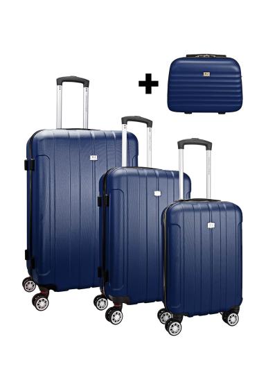 Wholesaler David Jones - David Jones BA1050 Set of 3 ABS Trolley Suitcases + 1 Vanity