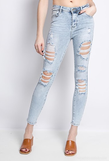 Wholesaler Daysie - Push-up skinny ripped jeans