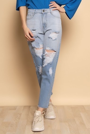 Wholesaler Daysie - Ripped slim jeans with raw edges