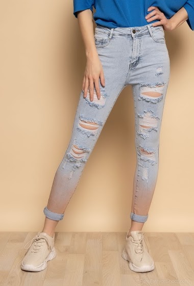 Wholesaler Daysie - Ripped slim jeans with gradient