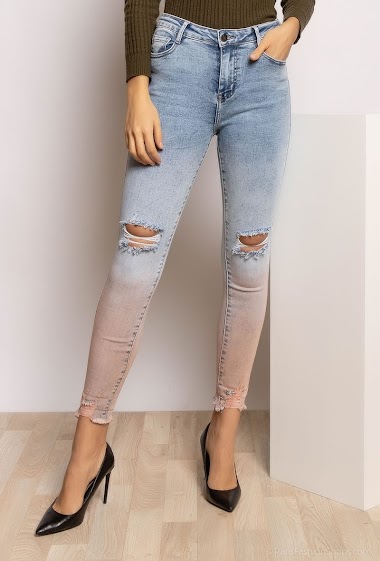 Wholesaler Daysie - Ripped bicolored skinny jeans