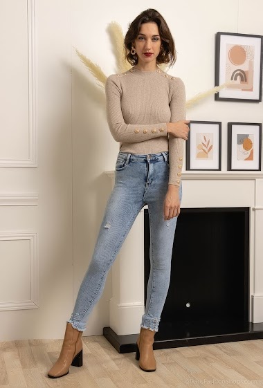 Großhändler Daysie - Washed-out ripped skinny jeans