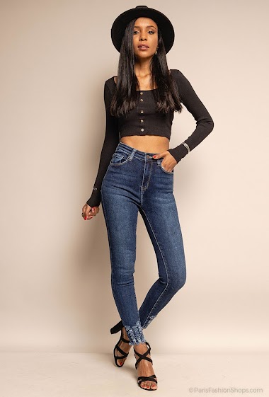 Wholesaler Daysie - Skinny jeans with raw edges