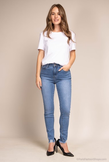 Grossiste Daysie - Jeans skinny à brods bruts
