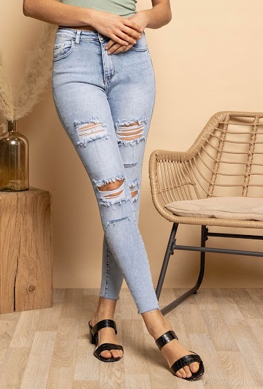 Grossiste Daysie - Jeans skinny déchiré