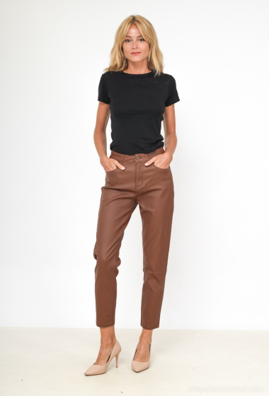 Wholesaler Daysie - faux leather mom pants
