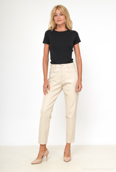 Wholesaler Daysie - faux leather mom pants