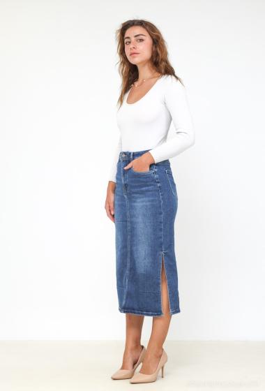 Grossiste DESTINA - Jupe en jeans stretch