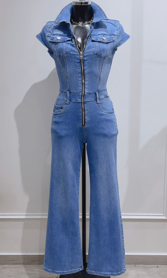 Mono denim el stico sin tirantes DENIM LIFE Paris Fashion Shops