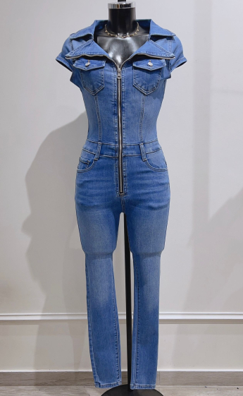 Grossiste DENIM LIFE - Combinaison skinny en jean stretch