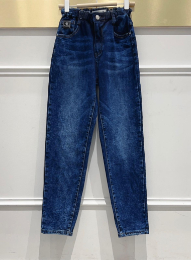 Großhändler DENIM LIFE - Geknöpfte Stretch-Baggy-Jeans mit elastischem Bund
