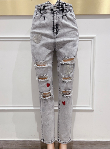 Großhändler DENIM LIFE - Zerrissene Baggy-Jeans aus Stretch