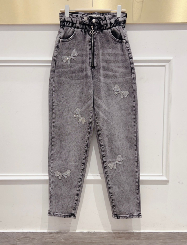 Wholesaler DENIM LIFE - Elastic waist stretch baggy jeans