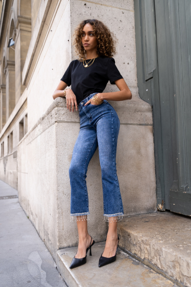 Wholesaler DENIM LIFE - Push-up stretch cropped flared jeans
