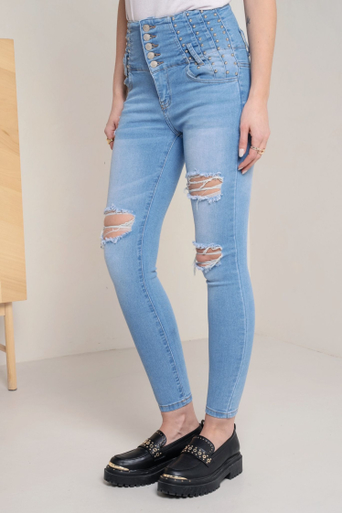 Großhändler DENIM LIFE - Stretch-Skinny-Jeans mit Nieten