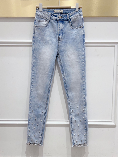 Wholesaler DENIM LIFE - Super Big size Beaded ankle stretch skinny jeans