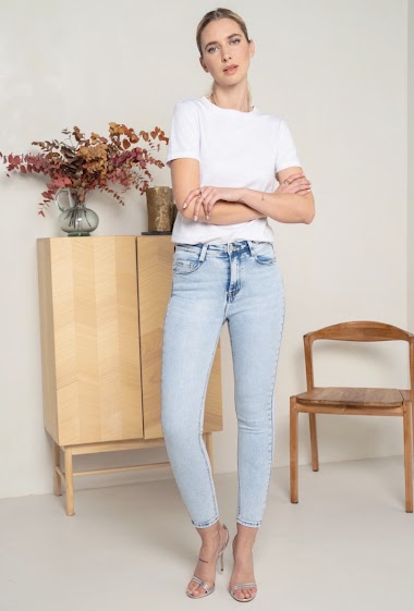Wholesaler DENIM LIFE - High waist stretch skinny jeans