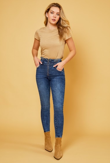Großhändler DENIM LIFE - Stretch-Skinny-Jeans mit superhohem Bund