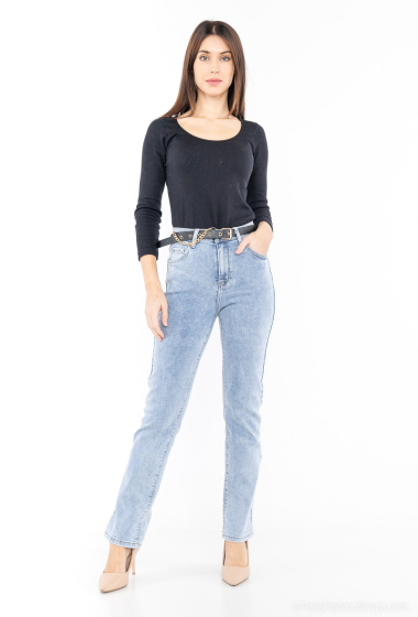 Großhändler DESTINA - Gerade Jeans mit Gürtel