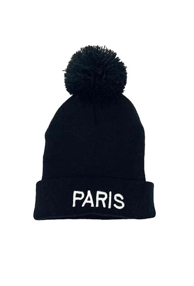 Wholesaler DH DIFFUSION - Plain cap PARIS with pompom ball