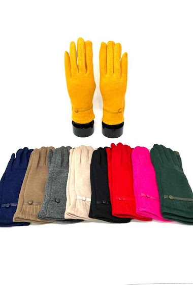 Großhändler DH DIFFUSION - Taktile Handschuhe für Damen. Konturiertes Band und Kunstfellfutter