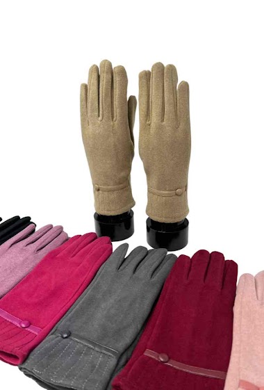 Großhändler DH DIFFUSION - Taktile Damenhandschuhe mit konturierten Gürteln und Kunstfellfutter