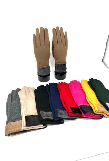Großhändler DH DIFFUSION - Taktile Handschuhe für Damen. Konturierte Schleife und Kunstfellfutter