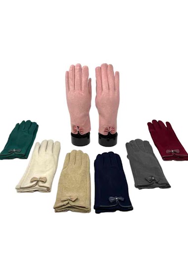 Wholesaler DH DIFFUSION - Women touch gloves - Nodes Bow tie