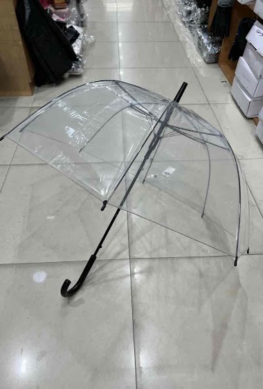 Grossiste DH DIFFUSION - Parapluies transparents automatiques Manche Noir