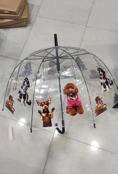 Grossiste DH DIFFUSION - Parapluies transparents Chiens D
