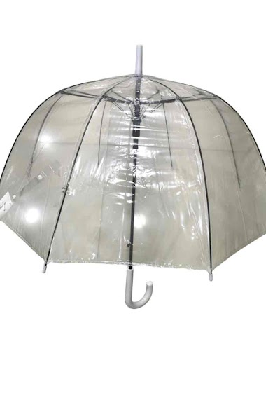 Grossiste DH DIFFUSION - Parapluies transparents Manche Blanc