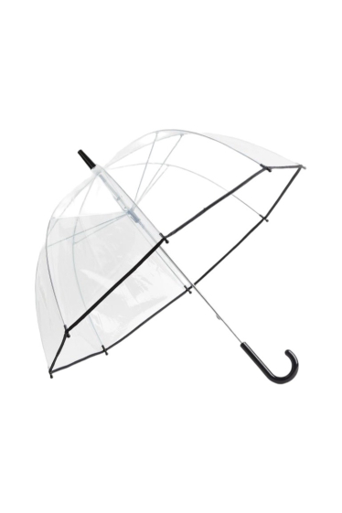 Grossiste DH DIFFUSION - Parapluies transparents Manche Noir