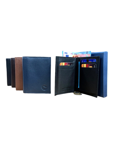 Großhändler DH DIFFUSION - Herren-Lederbrieftasche – RFID-Schutz aus 100 % Leder – mit Geschenkbox
