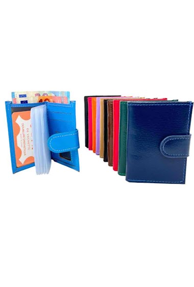 Wholesaler DH DIFFUSION - Card holder Leather Cash compartment - 13 cards holders