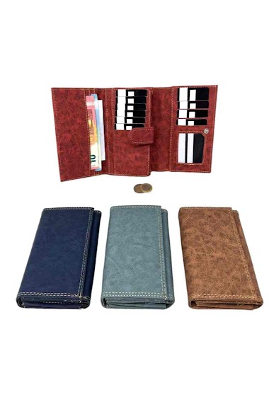 Wholesaler DH DIFFUSION - Woman Wallets with Cash Bank card Coins Compartments