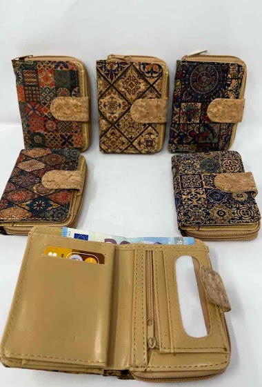 Wholesaler DH DIFFUSION - Wallets in Cork materials (imitated)