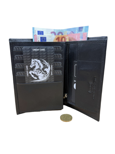 Großhändler DH DIFFUSION - Herren-Geldbörse aus Rindsleder mit RFID-Schutz