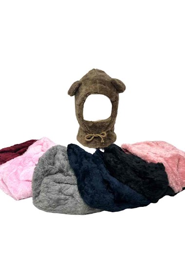 Wholesaler DH DIFFUSION - Children's balaclava Bear Ear - Soft face and neck protection - Fur Angora