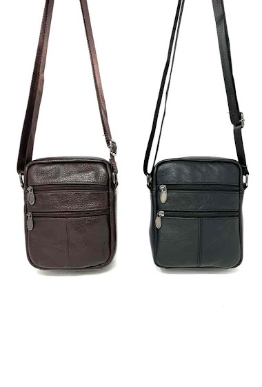 Großhändler DH DIFFUSION - Leather bag Men - Waist bag - Multi zip - Business bags Crossbody - GENUINE LEATHER