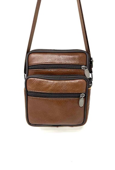 Wholesalers DH DIFFUSION - Leather bag Men - Waist bag - Multi zip - Business bags Crossbody - GENUINE LEATHER
