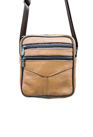 Leather bag Men - Waist bag - Multi zip - Business bags Crossbody - GENUINE LEATHER