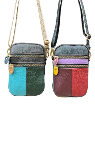 Wholesaler DH DIFFUSION - Multicolor Telephone bag 100% leather