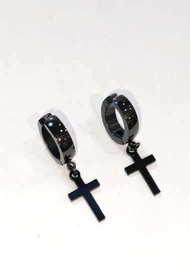 Mayorista Diamond - Cross clip ring earring