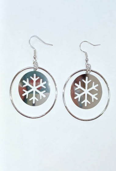Wholesaler Diamond - Earring circle in snowflake